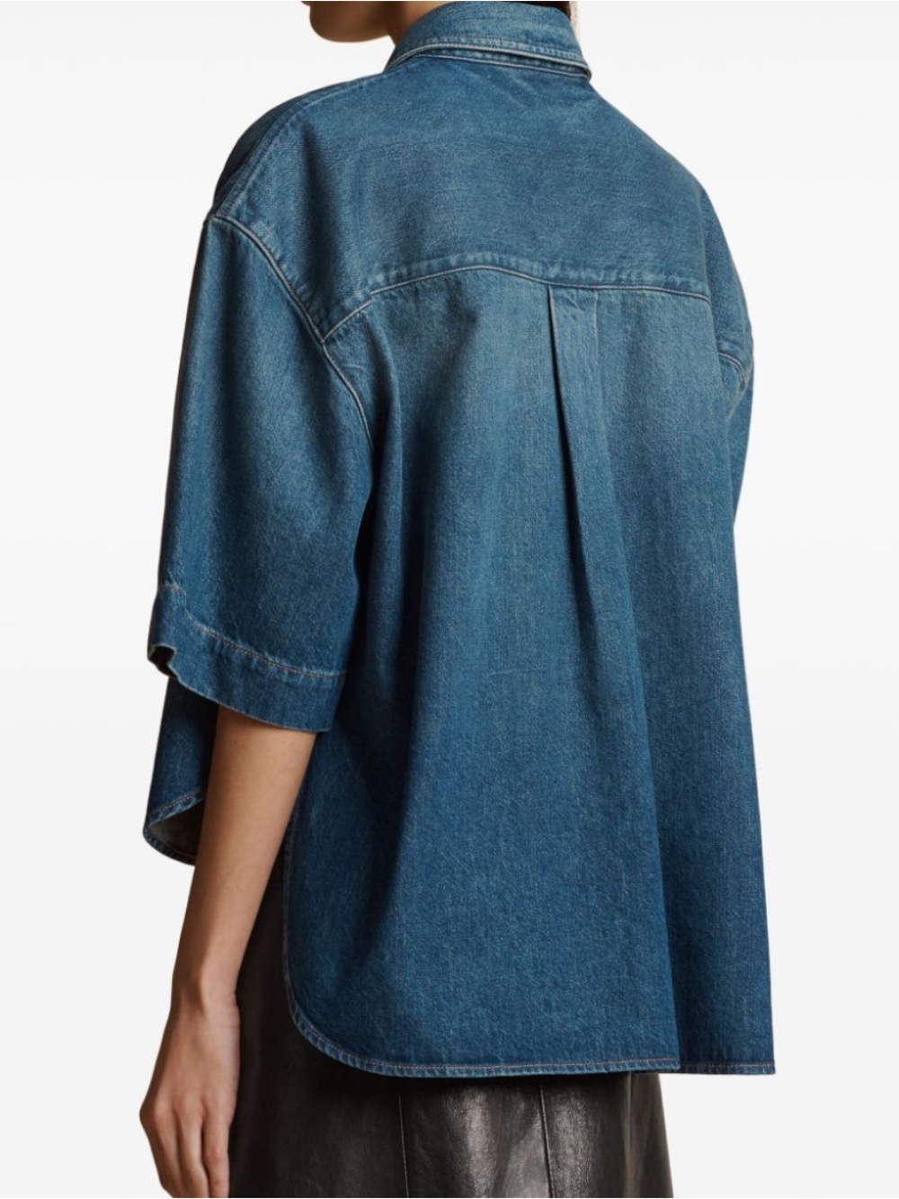 KHAITE Washed Blue Denim Utility Jacket - Picture 2 of 5